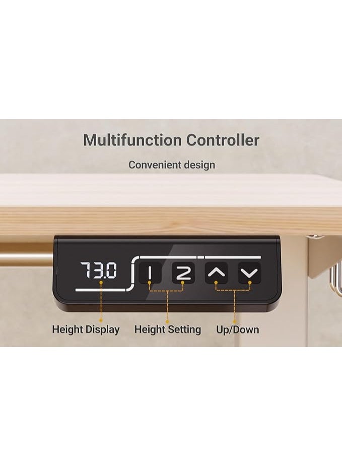 أنوفارا مكتب قائم بارتفاع قابل للتعديل، مكتب قائم بارتفاع سم، مكتب كمبيوتر قائم قابل للتعديل (بيج، 120 سم) - Image 4