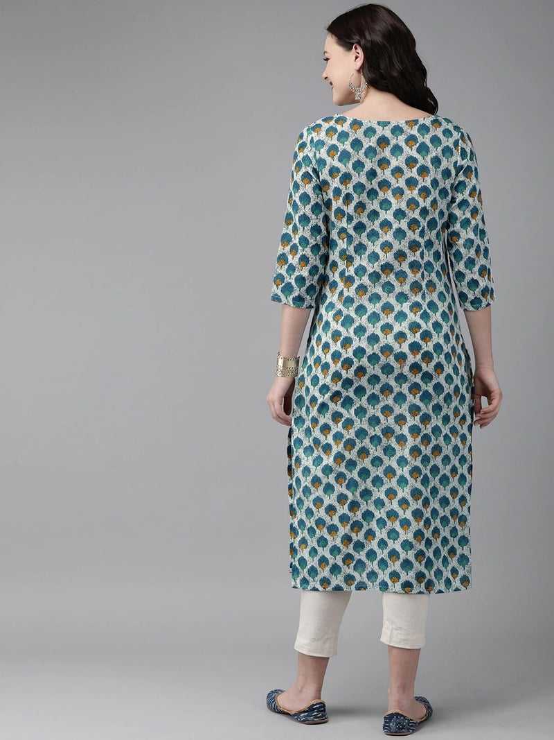 Jaffix Women's Rayon Blend Anarkali Printed Kurta with Pant & Dupatta & Printed,Women's Cotton Regular Fit,Lightweight Casual Wear (in, Alpha, L, Regular, Standard, Blue) - Image 3