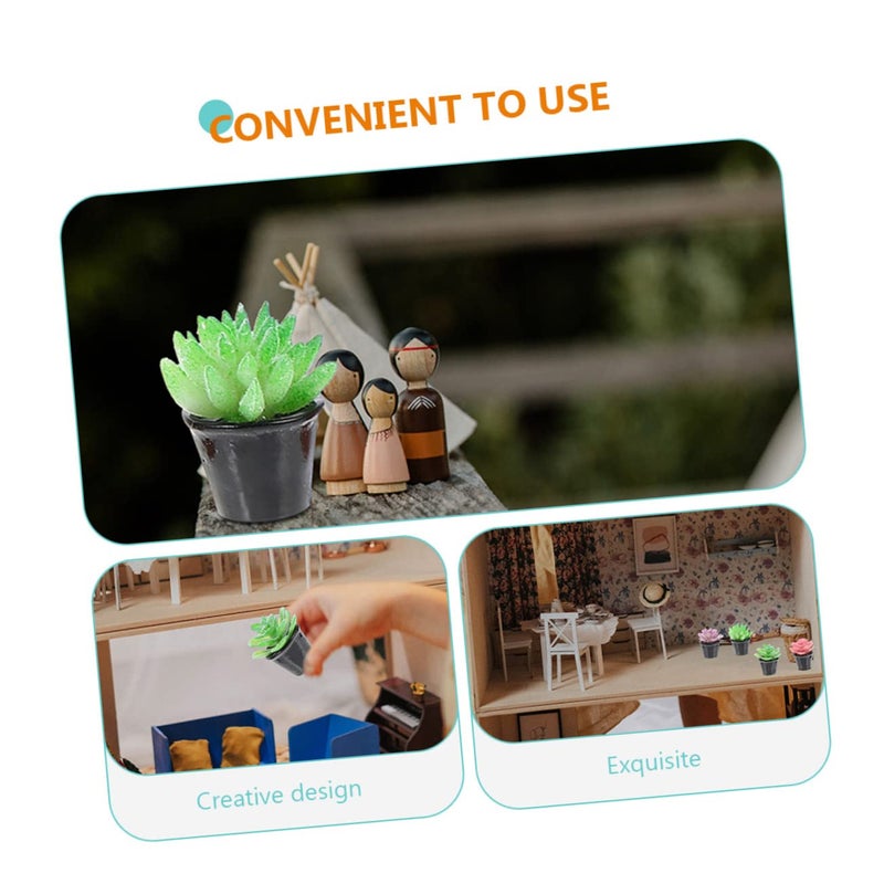 20Pcs Miniature Succulent Plants Artificial Bonsai Dollhouse Ornament DIY Home Decor - Image 4