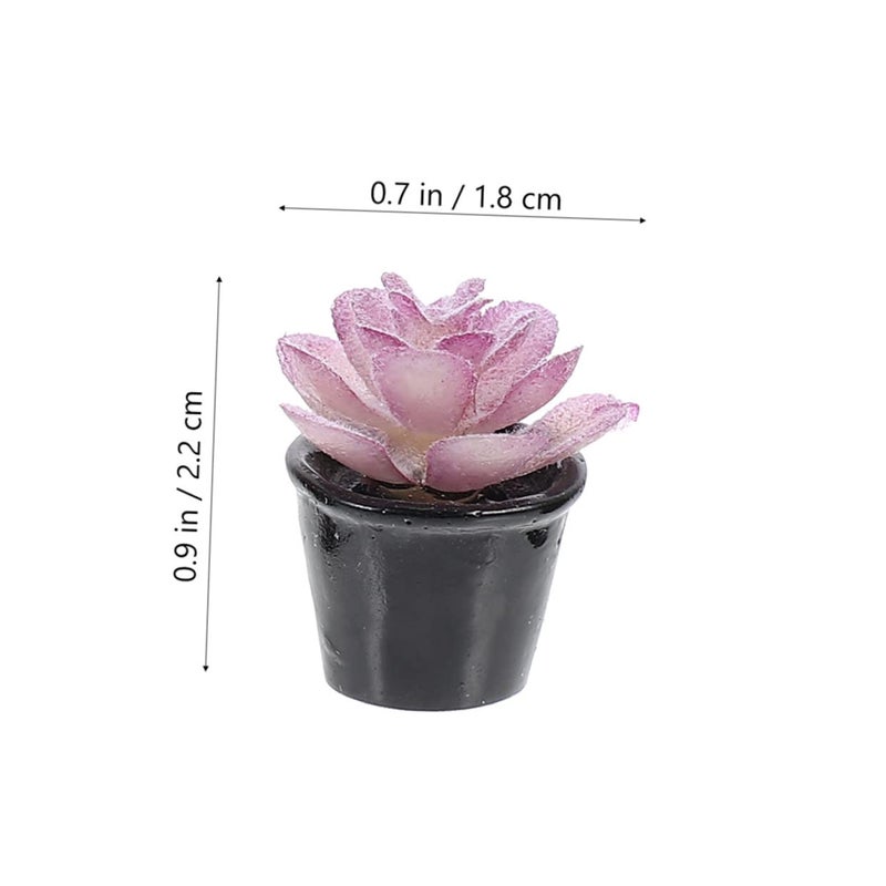 20Pcs Miniature Succulent Plants Artificial Bonsai Dollhouse Ornament DIY Home Decor - Image 3
