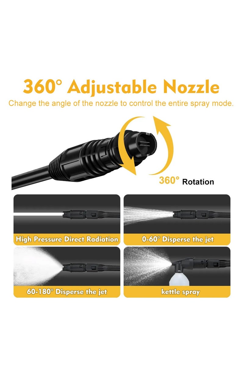 ايتي لايف غسالة ضغط كهربائية محمولة - 3000 واط 2800 رطل لكل بوصة مربعة - محمولة باليد بثلاث فوهات مختلفة للسيارة والسيارات والحديقة والفناء والسياج والممر - Image 3