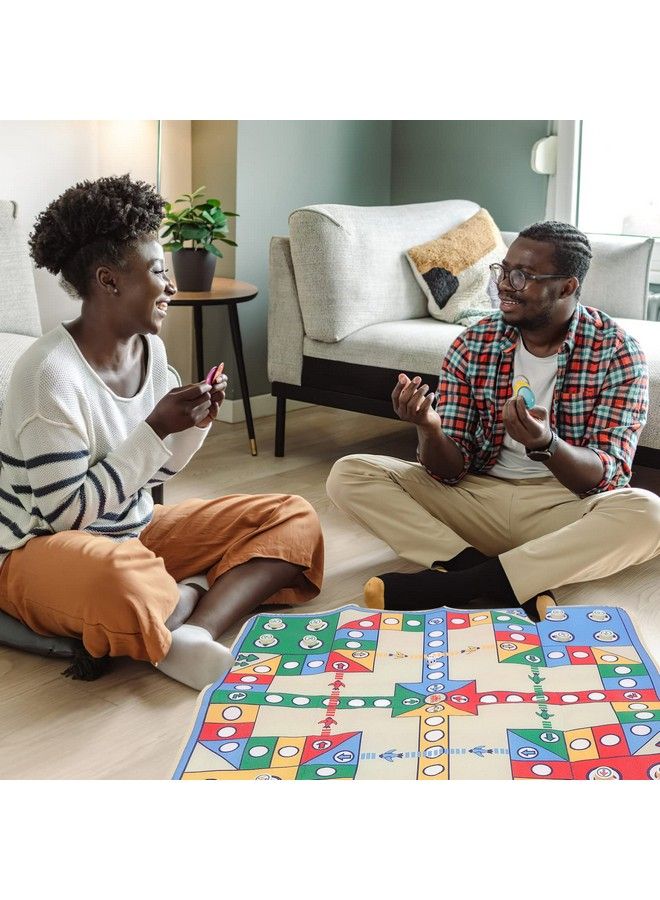 نوبيستي تحلق الشطرنج السجاد آمنة حصيرة أرضية سجادة أطفال زحف وسادة بطانية الأسرة حفلة لعبة مجلس مع قطع الشطرنج البلاستيكية للعبة الطفل الوالد 90 × 90 سم (لون عشوائي) - Image 3