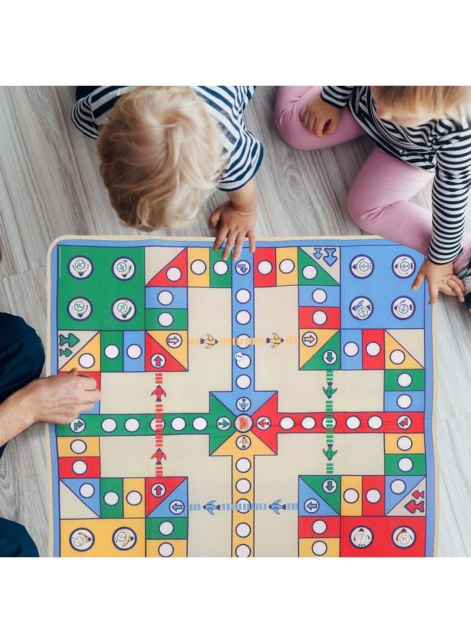 نوبيستي تحلق الشطرنج السجاد آمنة حصيرة أرضية سجادة أطفال زحف وسادة بطانية الأسرة حفلة لعبة مجلس مع قطع الشطرنج البلاستيكية للعبة الطفل الوالد 90 × 90 سم (لون عشوائي) - Image 4