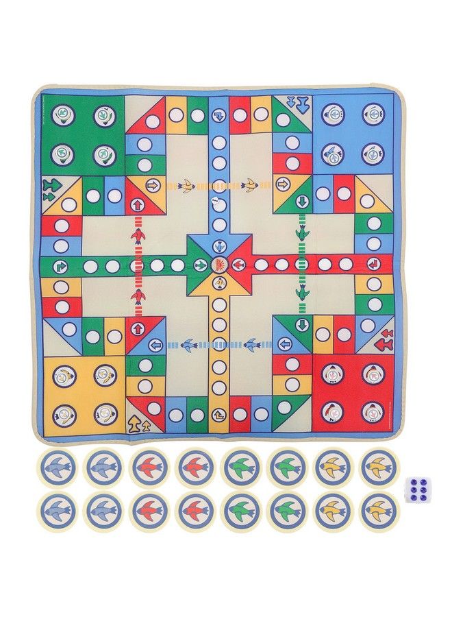 نوبيستي تحلق الشطرنج السجاد آمنة حصيرة أرضية سجادة أطفال زحف وسادة بطانية الأسرة حفلة لعبة مجلس مع قطع الشطرنج البلاستيكية للعبة الطفل الوالد 90 × 90 سم (لون عشوائي) - Image 1