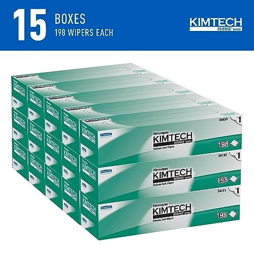 Kimtech Science Kimwipes Disposable Task Wipers 11-4/5 x 11-4/5" 34133, 15 Pack, 2940 Wipes - Image 2