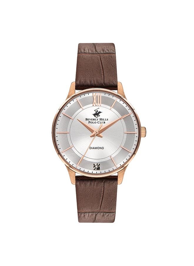 BEVERLY HILLS POLO CLUB - Beverly Hills Polo Club Women's VJ21 Movement Watch, Analog Display and Leather Strap - BP3310X.432, Dark Brown - Image 1