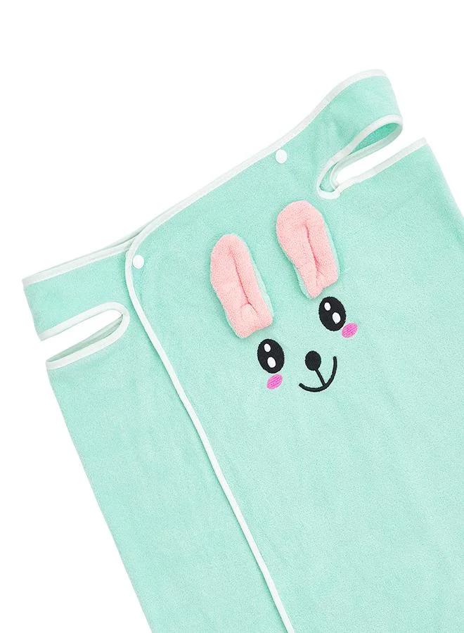 babyqlo Green Bunny 2pc Towel and Headband Set