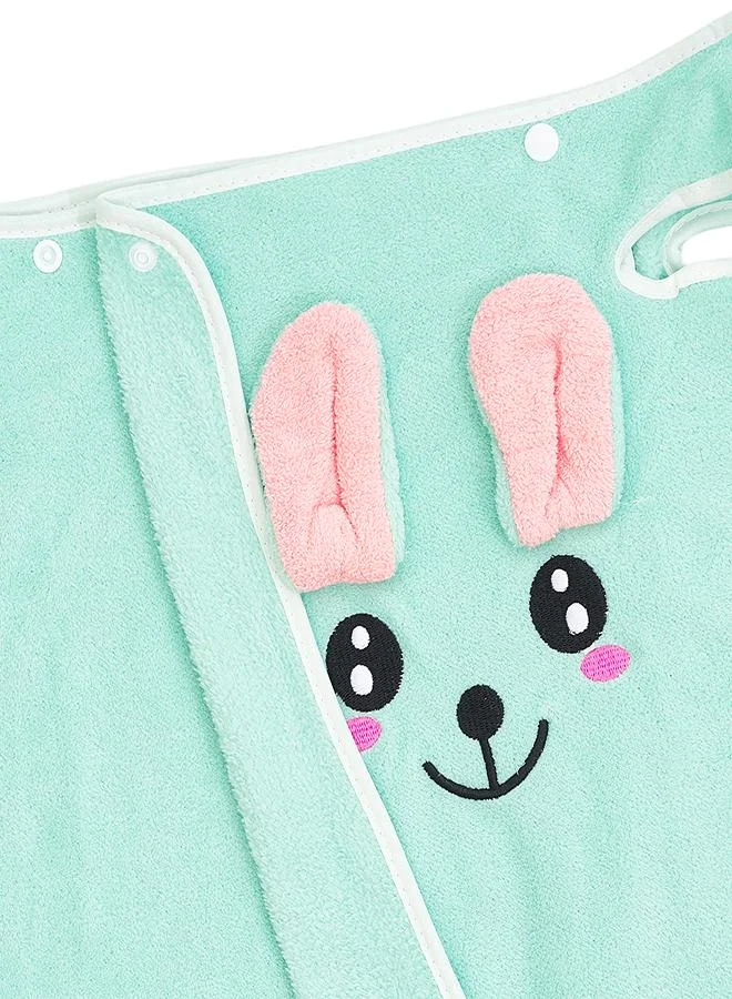 babyqlo Green Bunny 2pc Towel and Headband Set