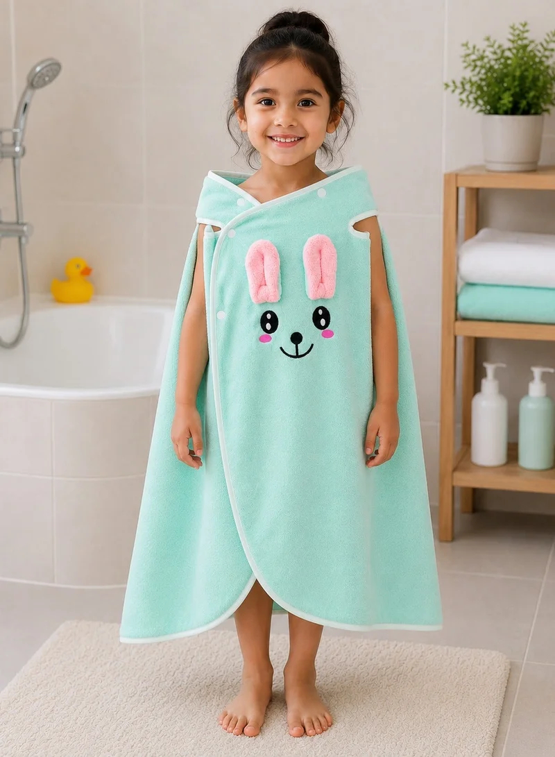 Babyqlo Green Bunny Towel for Kids