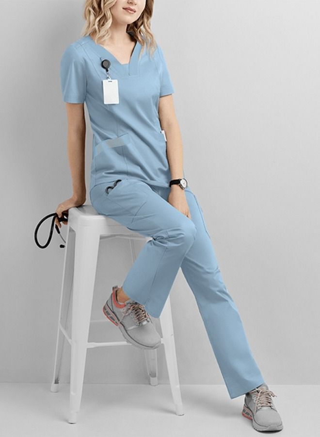 NIBEMINENT Medical Scrub Suit Light Blue - Image 1