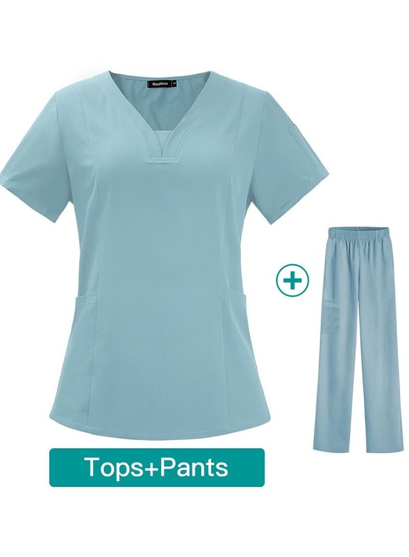 NIBEMINENT Medical Scrub Suit Light Blue - Image 3