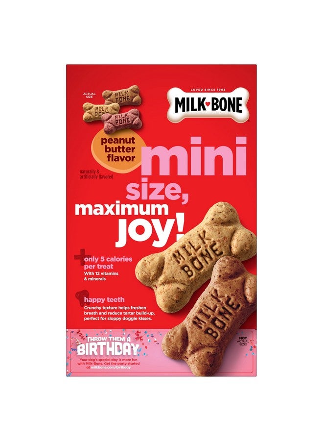 ميلك-بون مكافآت ميلك بون ميني بنكهة زبدة الفول السوداني للكلاب من جميع الأحجام، 15 أونصة (عبوة من 6 قطع)، قوام مقرمش يساعد على انتعاش النفس - Image 3