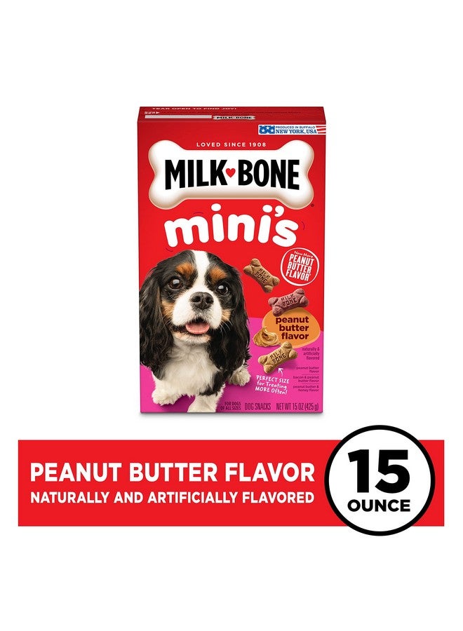 ميلك-بون مكافآت ميلك بون ميني بنكهة زبدة الفول السوداني للكلاب من جميع الأحجام، 15 أونصة (عبوة من 6 قطع)، قوام مقرمش يساعد على انتعاش النفس - Image 2