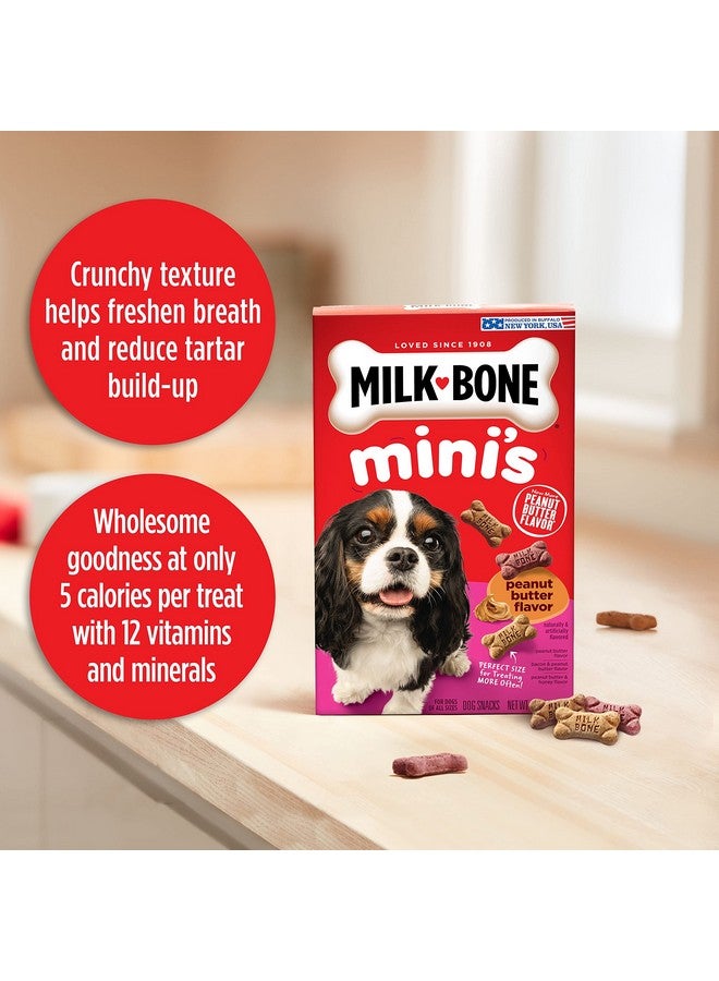 ميلك-بون مكافآت ميلك بون ميني بنكهة زبدة الفول السوداني للكلاب من جميع الأحجام، 15 أونصة (عبوة من 6 قطع)، قوام مقرمش يساعد على انتعاش النفس - Image 5