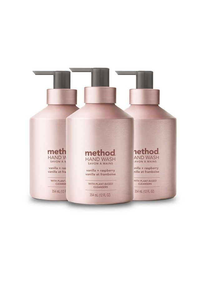 Method Gel Hand Soap Vanilla + Raspberry Reusable Pink Aluminum Bottle 12 Oz 3 Pack - Image 2