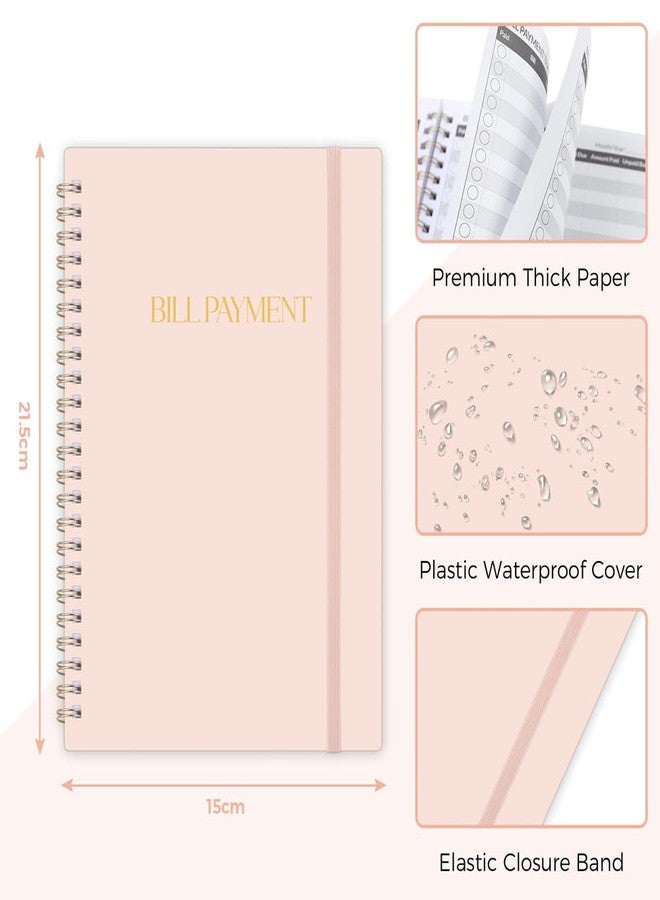 Skydue Bill Tracker Notebook, Monthly Bill Payment Checklist, 6" x 8.5", Bill Organizer with Back Pocket for Personal Budgeting Financial, 128 Pages - Image 4