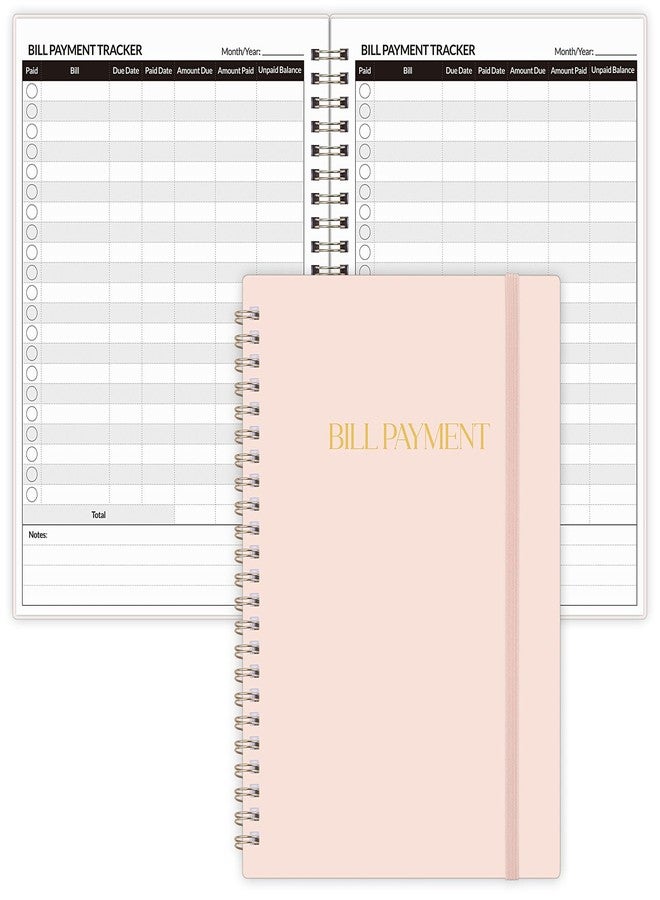 Skydue Bill Tracker Notebook, Monthly Bill Payment Checklist, 6" x 8.5", Bill Organizer with Back Pocket for Personal Budgeting Financial, 128 Pages - Image 1