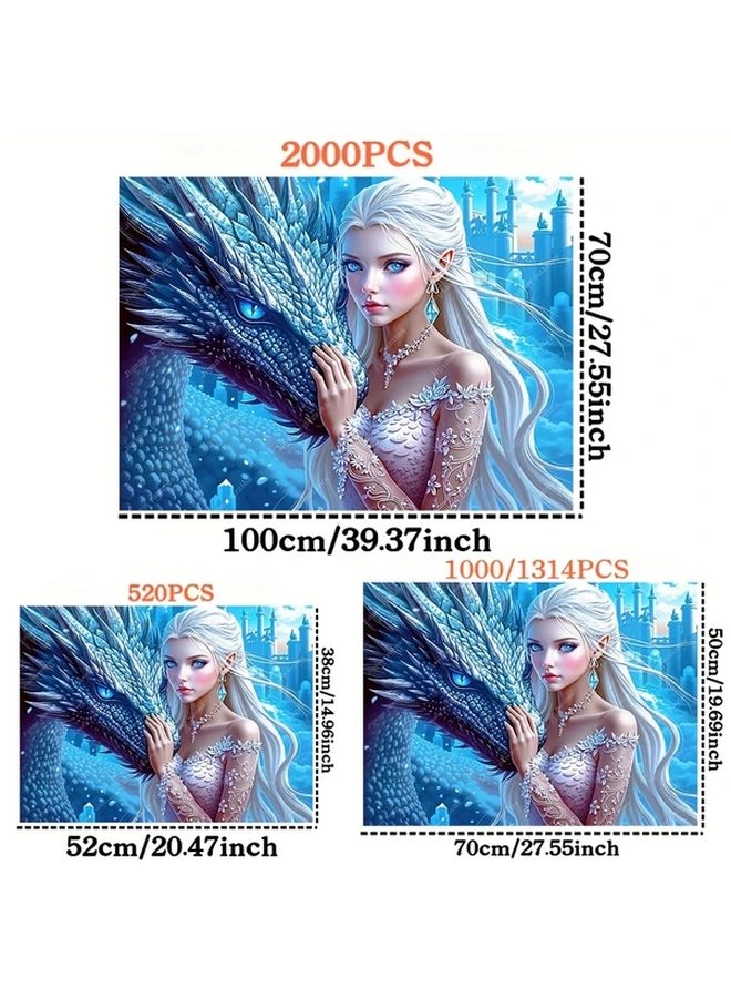 YF2946 1314 Pcs Fantasy Dragon Princess Castle Jigsaw Puzzle For Adults Home Decor - Image 3