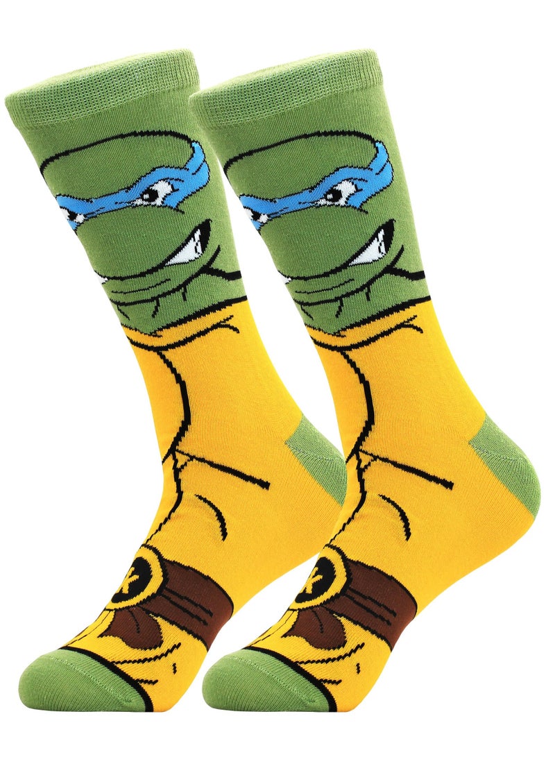 SOLARAE Colorful Cartoon Character Socks for Men and Women - 6 Pack of Fun, Crazy, and Cute Patterned Cotton Dress Crew Socks, Fits Size 8-12 (Multicolored-2) - Image 4