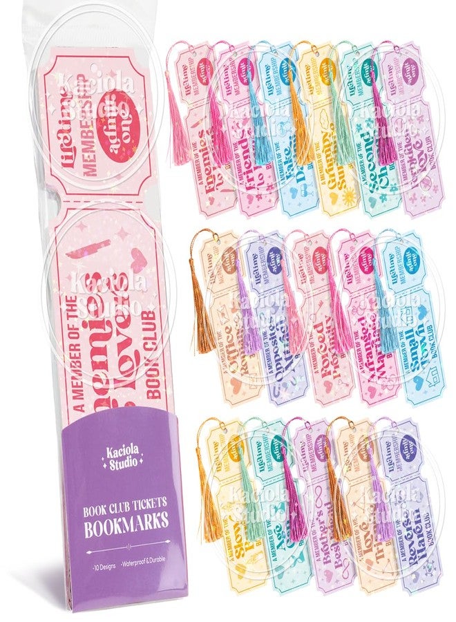 Kaciola Studio 16PCS Book Club Gifts Glitter Bookmarks, Funny Bookmarks for Women, Double Sided Bookmark Bulk Booklover Gifts, Book Accessories for Reading Bookclub Party Favors - Image 1