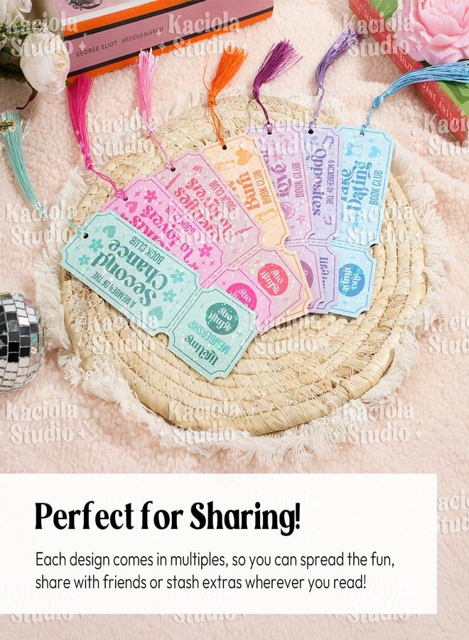 Kaciola Studio 16PCS Book Club Gifts Glitter Bookmarks, Funny Bookmarks for Women, Double Sided Bookmark Bulk Booklover Gifts, Book Accessories for Reading Bookclub Party Favors - Image 4