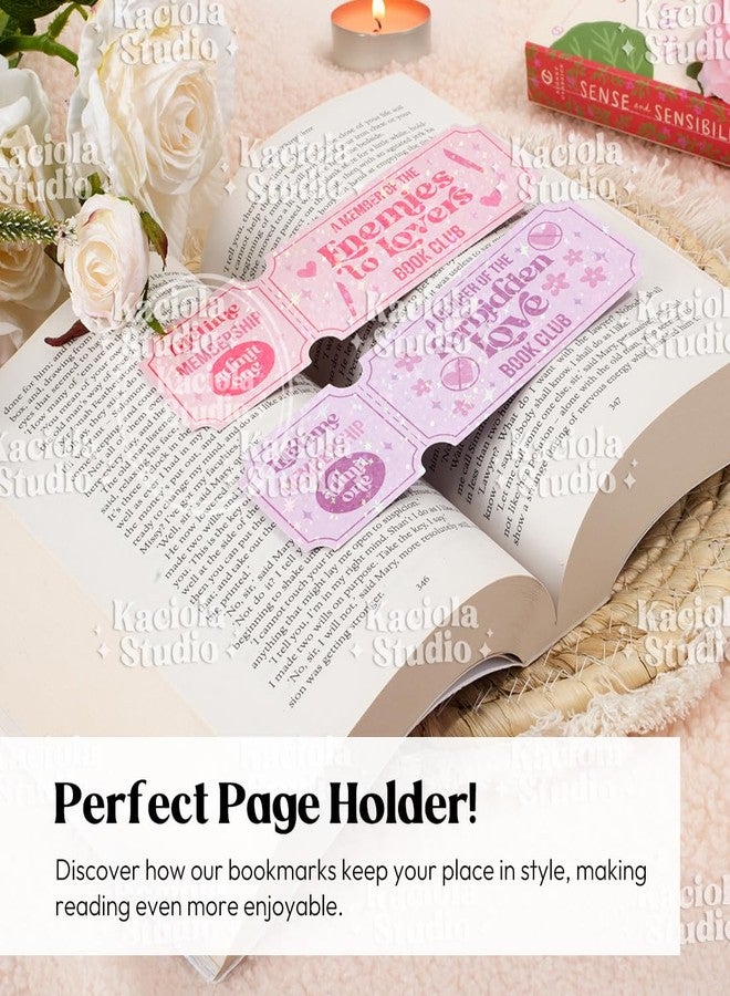 Kaciola Studio 16PCS Book Club Gifts Glitter Bookmarks, Funny Bookmarks for Women, Double Sided Bookmark Bulk Booklover Gifts, Book Accessories for Reading Bookclub Party Favors - Image 3