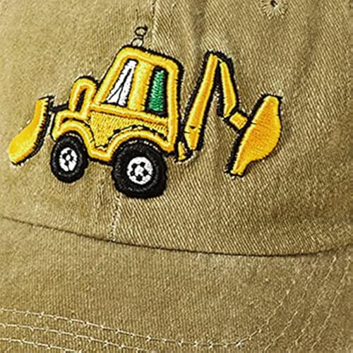 GUSTAVE® Kids Baseball Cap for Boys & Girls, Cartoon Embroidery Cotton Sun Hat with Adjustable Metal Buckle, UV Protection Wide Brim, Lightweight Summer Outdoor Fashion Cap for 3-8 Years Old, Khaki - Image 4