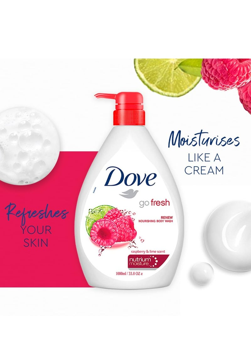 Dove Renew Nourishing Body Wash Raspberry  & Lime Scent 1000 ML - Image 3