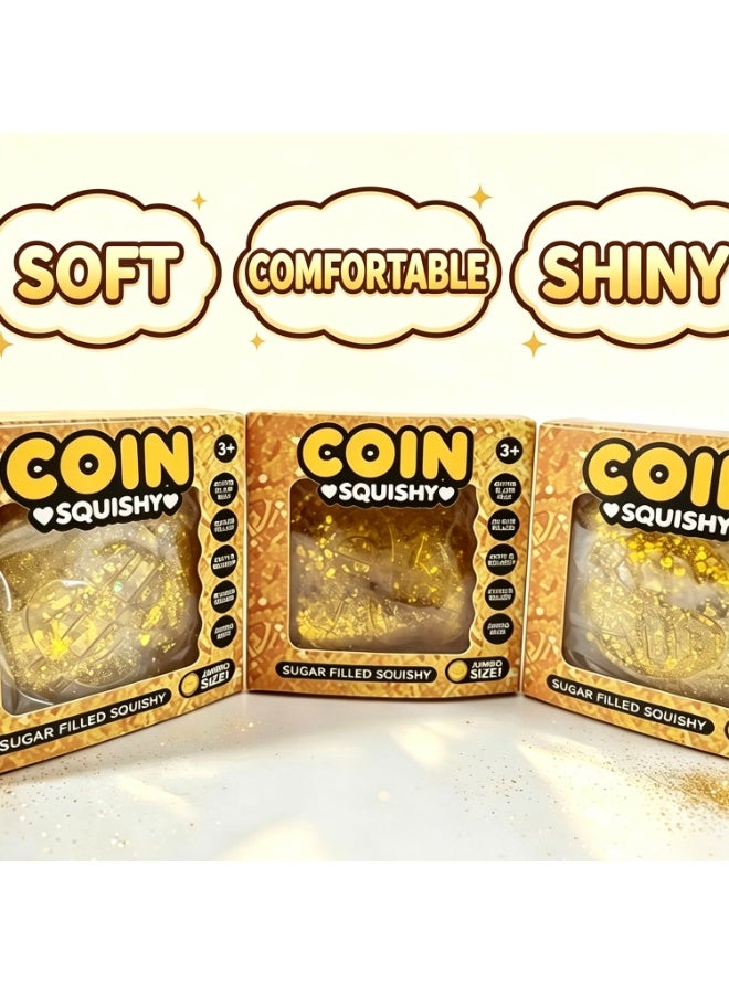 Gold Coin  Squeeze Toy for Party Gifts Birthday Gifts Holiday Gifts Pretend Play Food - Image 5