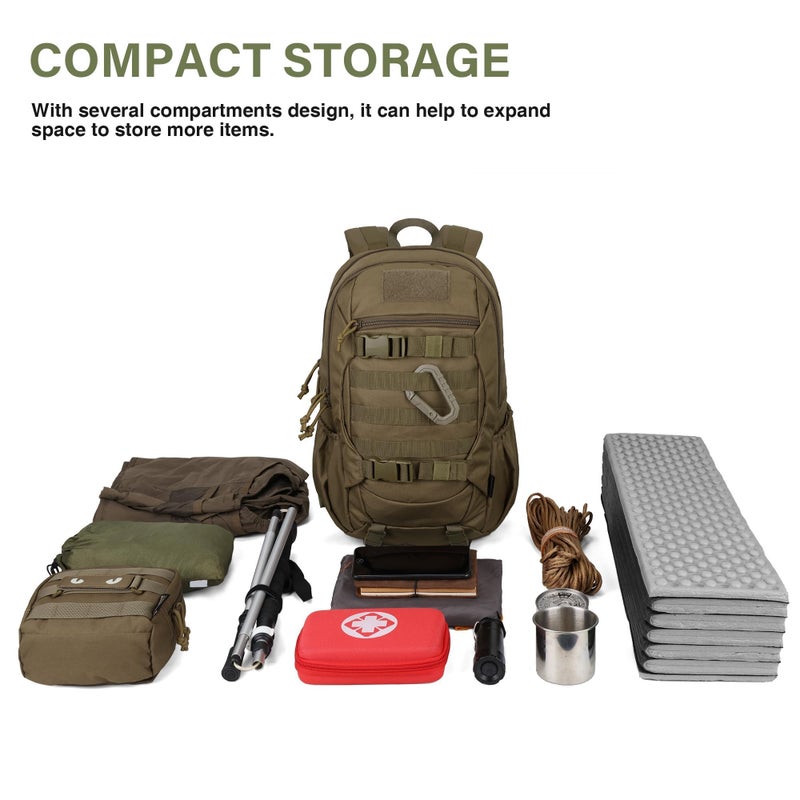 Mardingtop Tactical Molle Backpack for Men 18L EDC Hiking & Motorcycle Backpack - Image 3