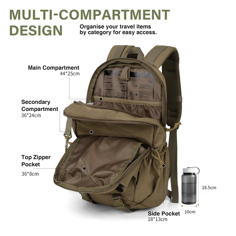Mardingtop Tactical Molle Backpack for Men 18L EDC Hiking & Motorcycle Backpack - Image 4