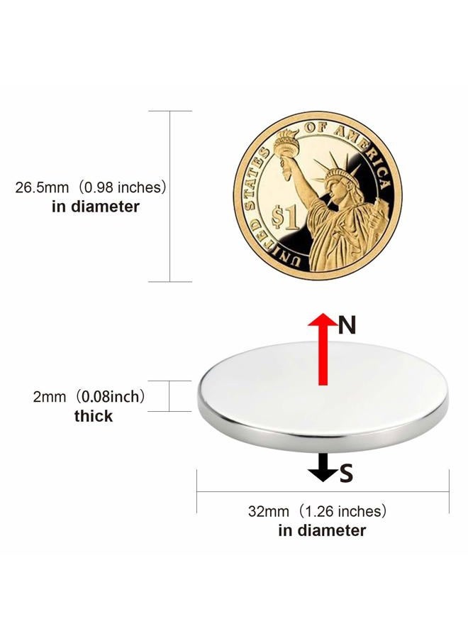 LOVIMAG Strong Neodymium Disc Magnets, Powerful Permanent Rare Earth Magnets. Fridge, DIY, Building, Scientific, Craft, and Office Magnets, 1.26 inch x 0.08 inch, Pack of 15 - Image 2