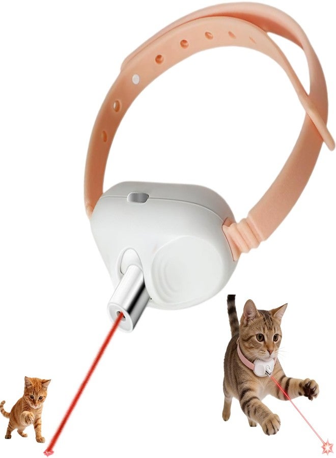 Walfront Cat Toys, Interactive Pink Light-Up Collar with Automatic Chasing, USB Rechargeable Adjustable Fit 9.1-13.4in, Indoor Play for Kittens & Adult Cats, Fun Exercise & Boredom Relief - Image 1