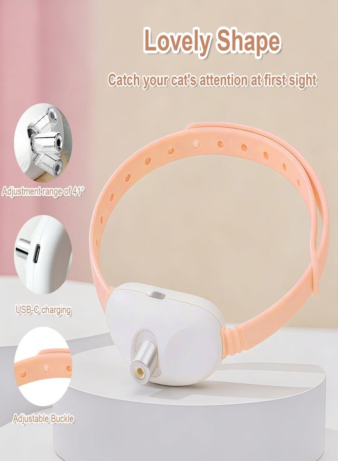 Walfront Cat Toys, Interactive Pink Light-Up Collar with Automatic Chasing, USB Rechargeable Adjustable Fit 9.1-13.4in, Indoor Play for Kittens & Adult Cats, Fun Exercise & Boredom Relief - Image 4