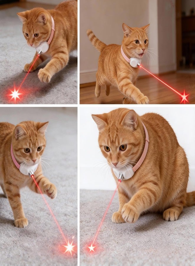 Walfront Cat Toys, Interactive Pink Light-Up Collar with Automatic Chasing, USB Rechargeable Adjustable Fit 9.1-13.4in, Indoor Play for Kittens & Adult Cats, Fun Exercise & Boredom Relief - Image 5
