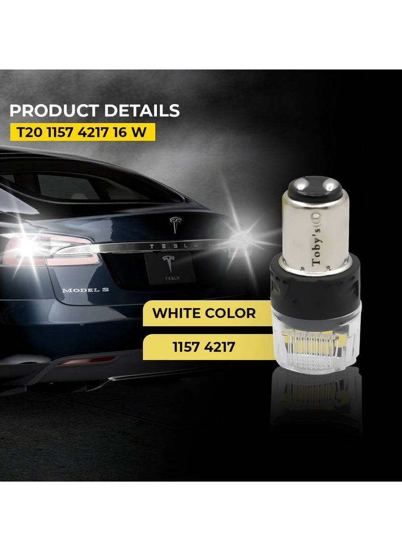 Toby's Toby's Super Bright Power T20 1157 16SMD LED Bulbs with 4218 Chip replacement for Back Up Reverse Brake Lights (White)  - Image 2