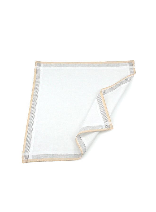 Cotton Square Handkerchief White - Image 2