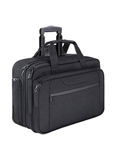 KROSER Rolling Laptop Bag Premium Wheeled Briefcase Fits Up to 17.3 Inch Laptop Water-Proof Overnight Roller Case Computer Bag with RFID Pockets for Travel/Business/School/Men/Women-Black