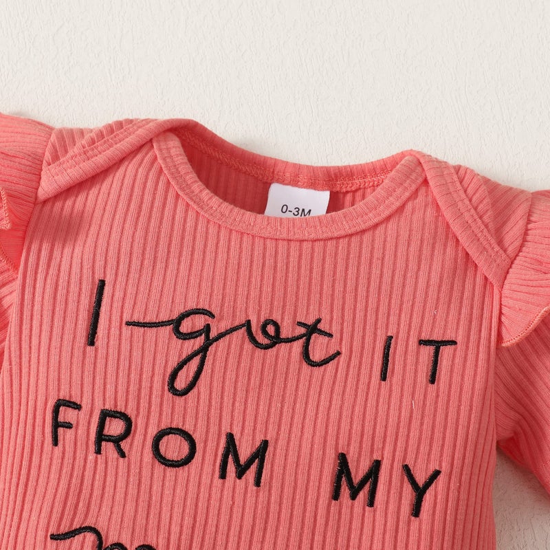 Mioglrie Newborn Baby Girl Clothes Romper Shorts Set Baby Girl Stuff Gifts Baby Girls' Clothing Summer Baby Girl Outfits Orange Baby Clothes Girl 0-3 Months - Image 5
