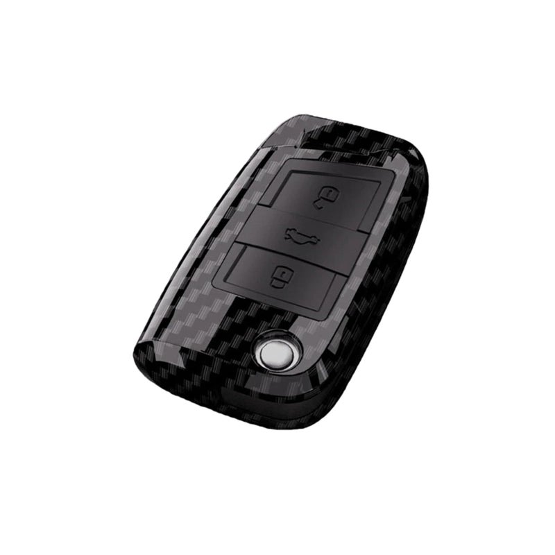 Carbon Fiber Pattern Car Key Cover Shell Compatible For Multiple VW Models - Image 2