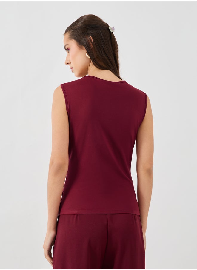 Take Two Take Two Floral Print Round Neck Sleeveless Top  - Image 4