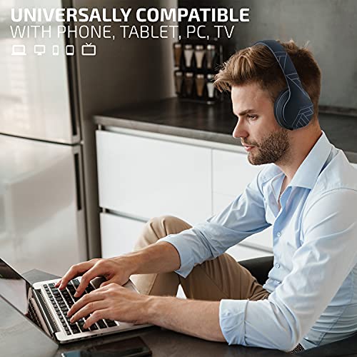 PowerLocus Wireless Bluetooth Over Ear Headphones with Microphone, 50H Playtime, HiFi Stereo Sound, Deep Bass, Soft Earmuffs, Foldable Lightweight Headphones for Travel/PC/Cell Phone - Image 3