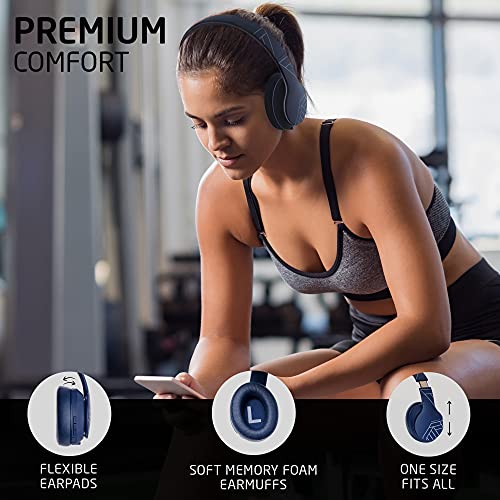 PowerLocus Wireless Bluetooth Over Ear Headphones with Microphone, 50H Playtime, HiFi Stereo Sound, Deep Bass, Soft Earmuffs, Foldable Lightweight Headphones for Travel/PC/Cell Phone - Image 2