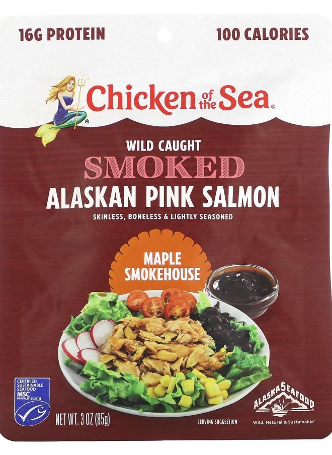 Chicken Of The Sea - Wild Caught Smoked Alaskan Pink Salmon Maple Smokehouse 3 oz (85 g) - Image 1