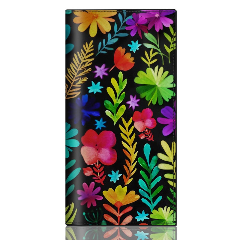 CASMONAL Checkbook Covers for Personal Checkbook, PU Leather Check Book Covers for Women & Men â€“ Fashionable Print Design - Image 1