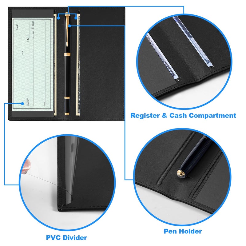 CASMONAL Checkbook Covers for Personal Checkbook, PU Leather Check Book Covers for Women & Men â€“ Fashionable Print Design - Image 3