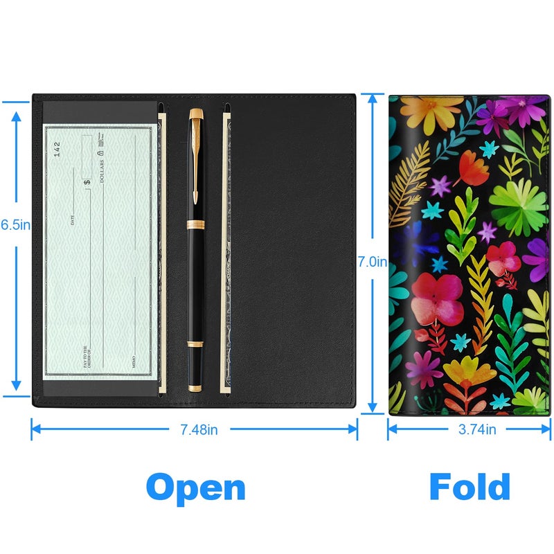 CASMONAL Checkbook Covers for Personal Checkbook, PU Leather Check Book Covers for Women & Men â€“ Fashionable Print Design - Image 4