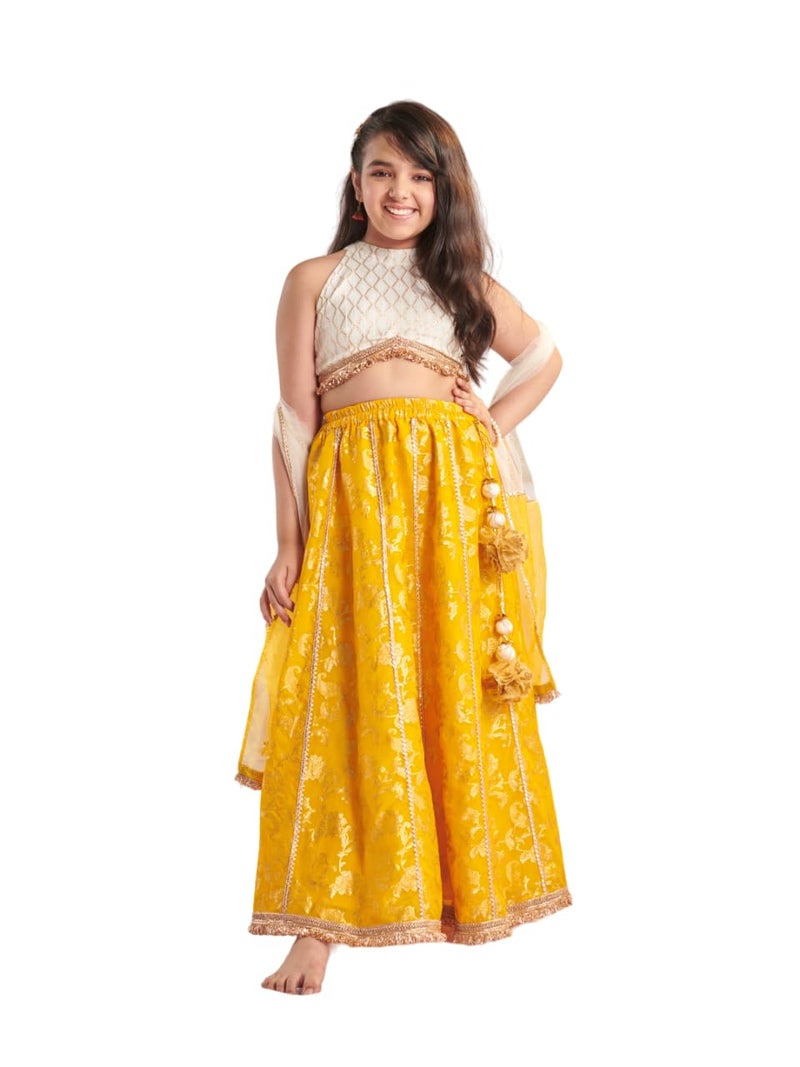 Pspeaches Girls Ready to Wear Printed Lehenga & Blouse With Dupatta - Image 1