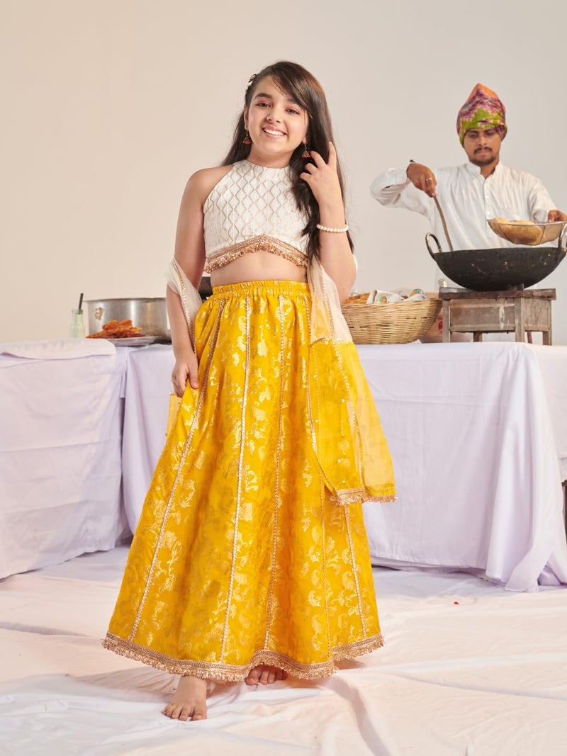 Pspeaches Girls Ready to Wear Printed Lehenga & Blouse With Dupatta - Image 3