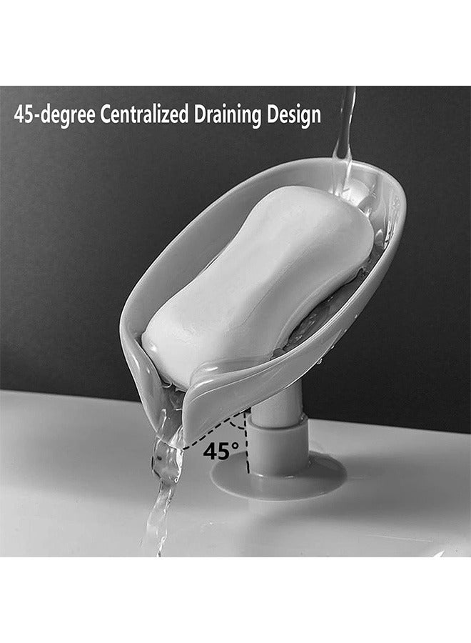 4 Pcs Self Draining Soap Holder, Fast Drying Strong Suction Cup Adhesion Soap Dish, for Bathroom Shower Kitchen Sink (Green, Grey)  - Image 4
